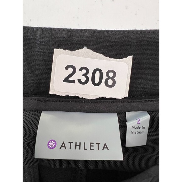 Athleta Women's Ponte Moto Twill Pants Black Zipper Pockets Rayon Nylon Size 2 - Picture 10 of 10